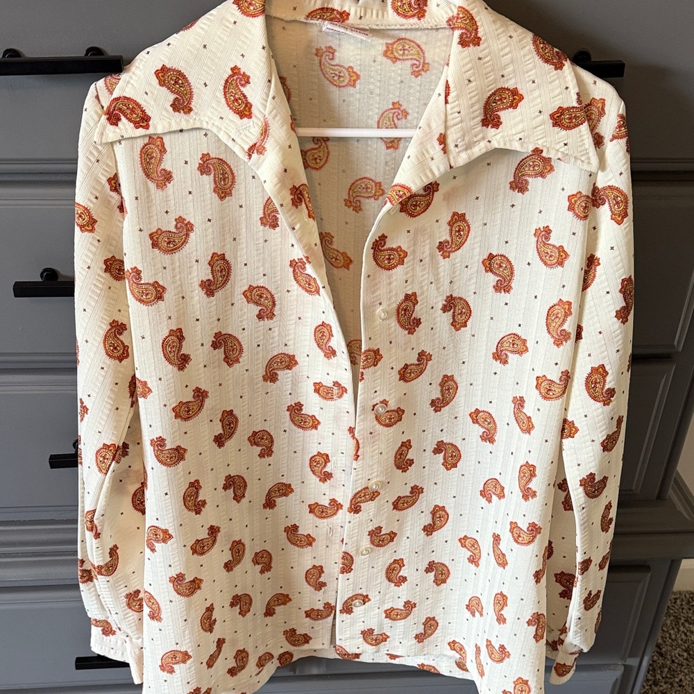 Paisley Print Button Down Shirt